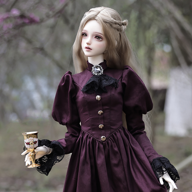 Vintage Items Collection - Elina bjd-エレガントなヴィンテージの女性の人形,かわいい人形,明るい紫色のドレス,樹脂,芸術的なおもちゃ,おとぎ話,1/3