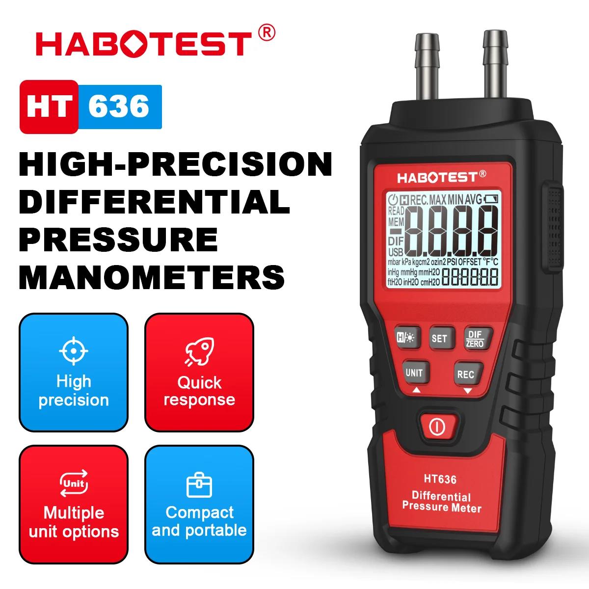 Analog Meter Gauge - HABOTEST HT636 デジタル圧力計圧力計空気圧計差圧計空気精密キット検出器メーター