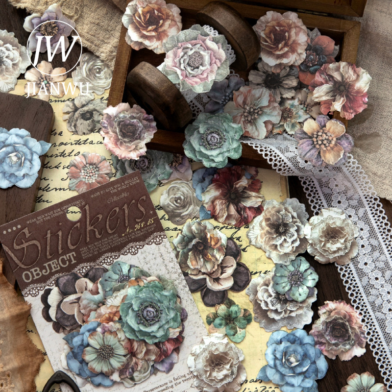 Vintage Items Collection - JIANWU 小物コレクションシリーズ ヴィンテージフラワーアイテム 風景素材 コラージュステッカー クリエイティブDIY
