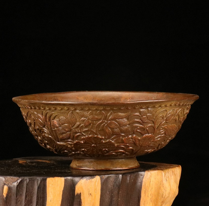 Vintage Collectible Dishes - ヴィンテージ装飾ブロンズボウル アンティークコレクション フィギュア ブロンズ皿 彫刻 ホームデスクトップ装飾工芸品