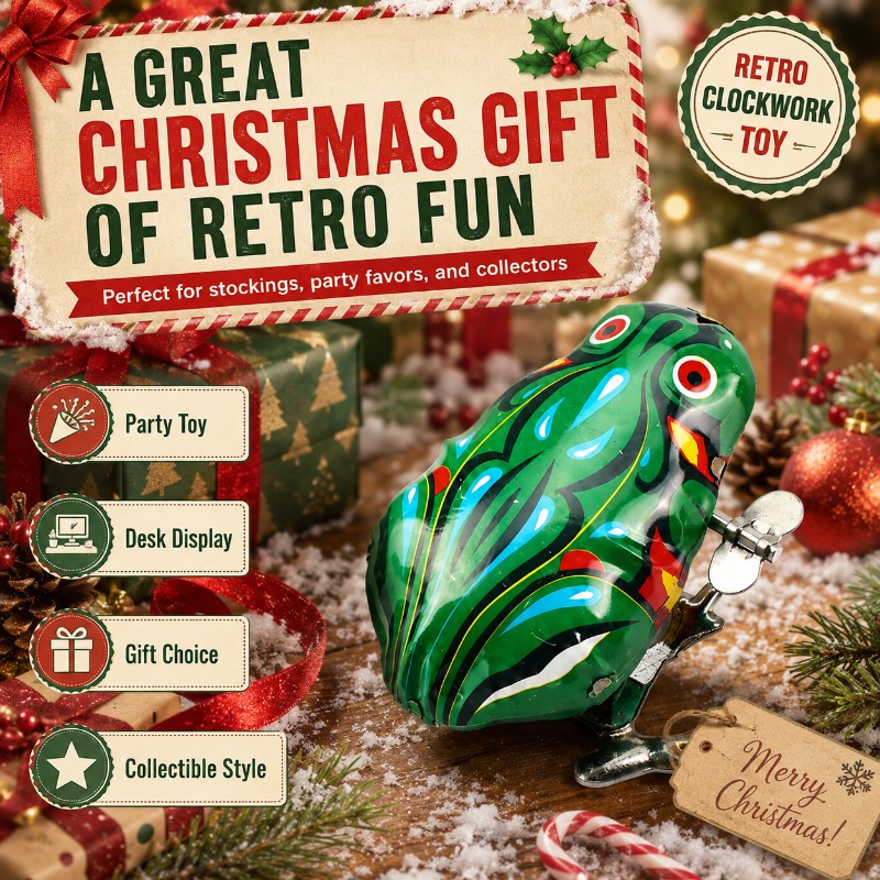 ヴィンテージの巻き上げ式金属製ジャンプフロッグ時計、懐かしい - Vintage Collectibles Toys のレビューと価格