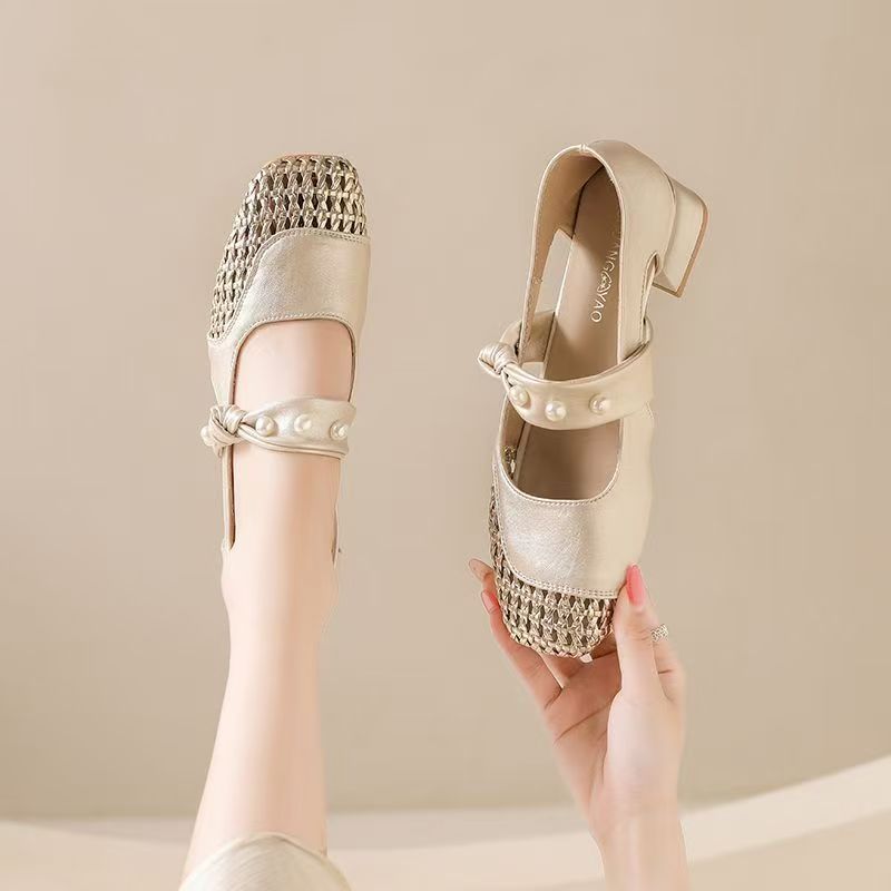 ヴィンテージ風レディースメリージェーンシューズ、パール織りア - Vintage Collectible Shoes のレビューと価格
