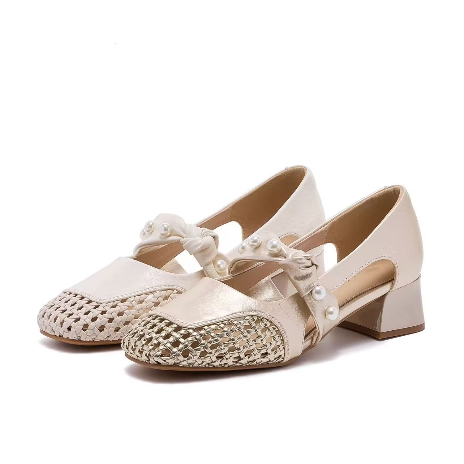 ヴィンテージ風レディースメリージェーンシューズ、パール織りア - Vintage Collectible Shoes のレビューと価格