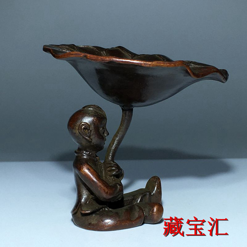 ヴィンテージアンティーク蓮の葉子供像ブロンズ製田舎古物コレク - Vintage Items Collection のレビューと価格
