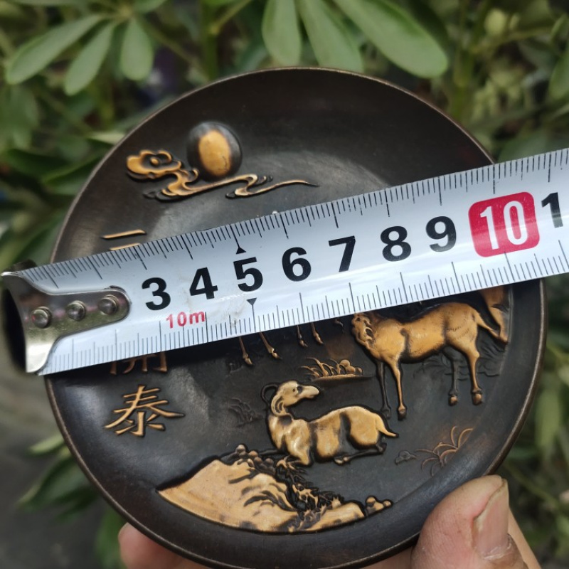 銅器コレクション模造アンティーク真鍮金箔レリーフ 3 羊銅プ - Vintage Collectible Dishes のレビューと価格
