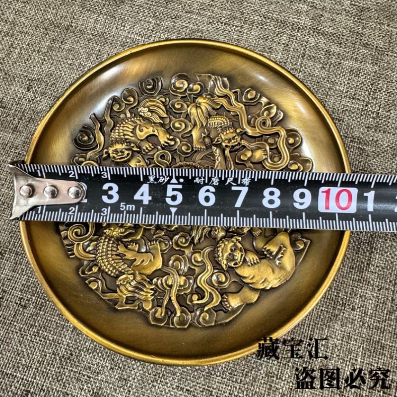 古いコレクション手作りのライオン柄刺繍入り真鍮プレート純銅製 - Vintage Collectible Dishes のレビューと価格