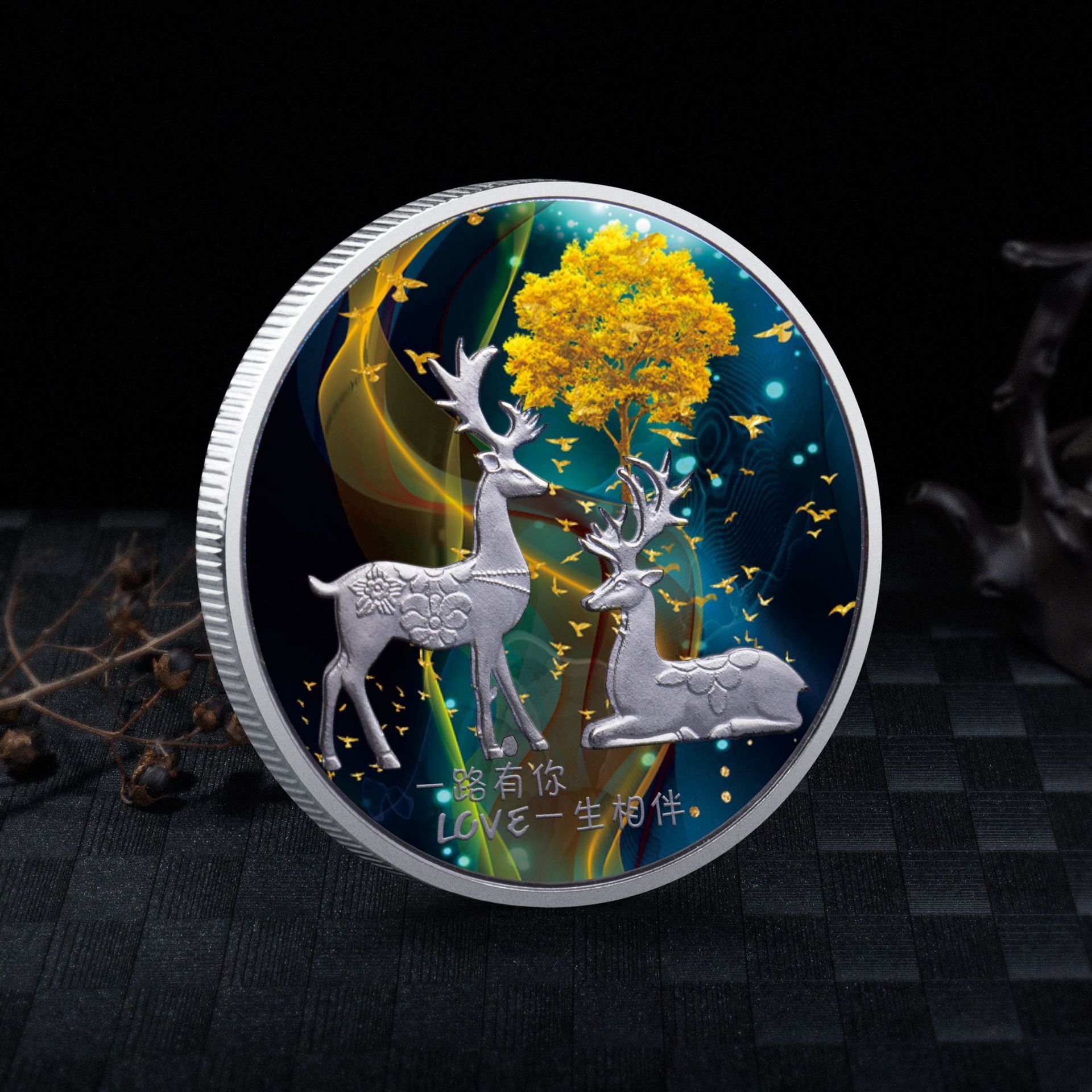 ゴールドの鹿のコイン,収集品,収集品,ヴィンテージのお土産, - Vintage Collectible Coins のレビューと価格
